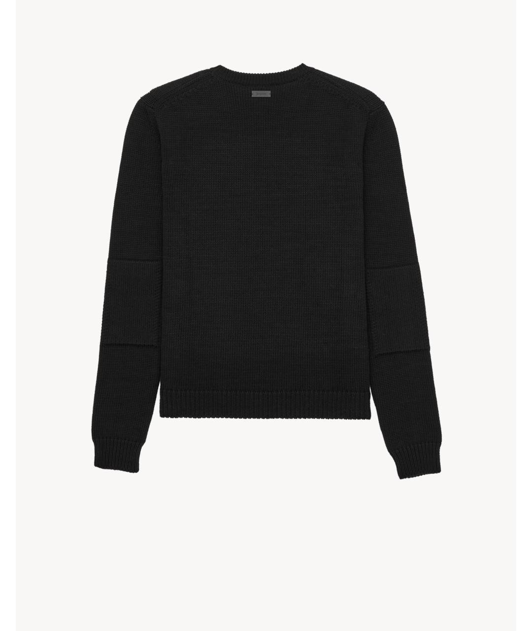SAINT LAURENT Черный хлопковый джемпер / свитер, фото 3