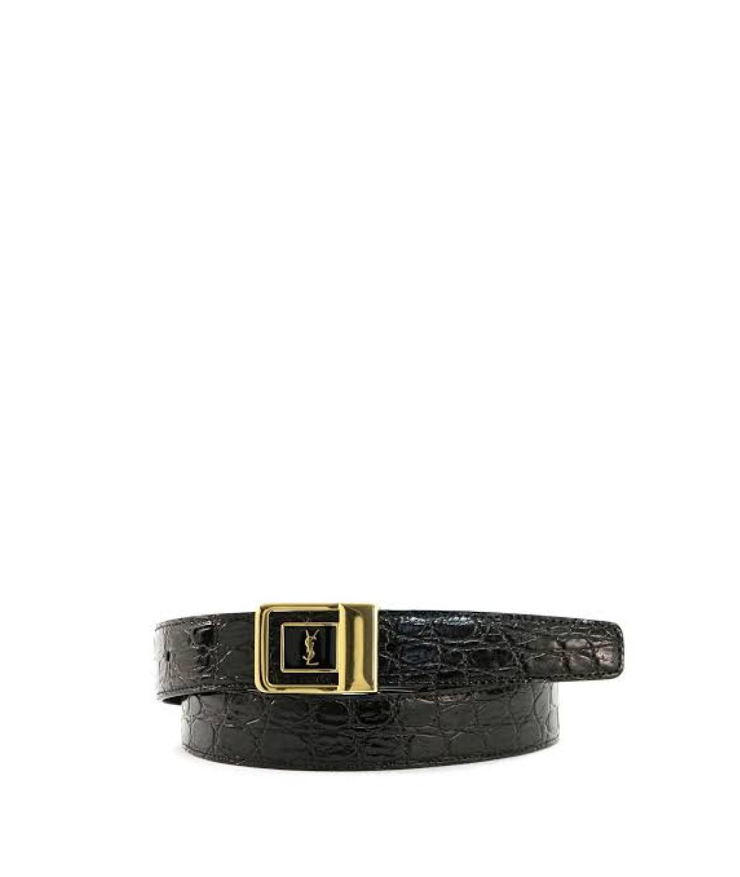 SAINT LAURENT Черный кожаный ремень, фото 3