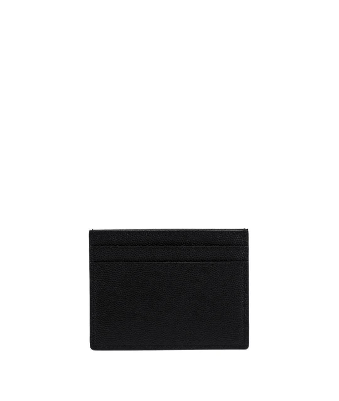 SAINT LAURENT Черный кожаный кардхолдер, фото 2