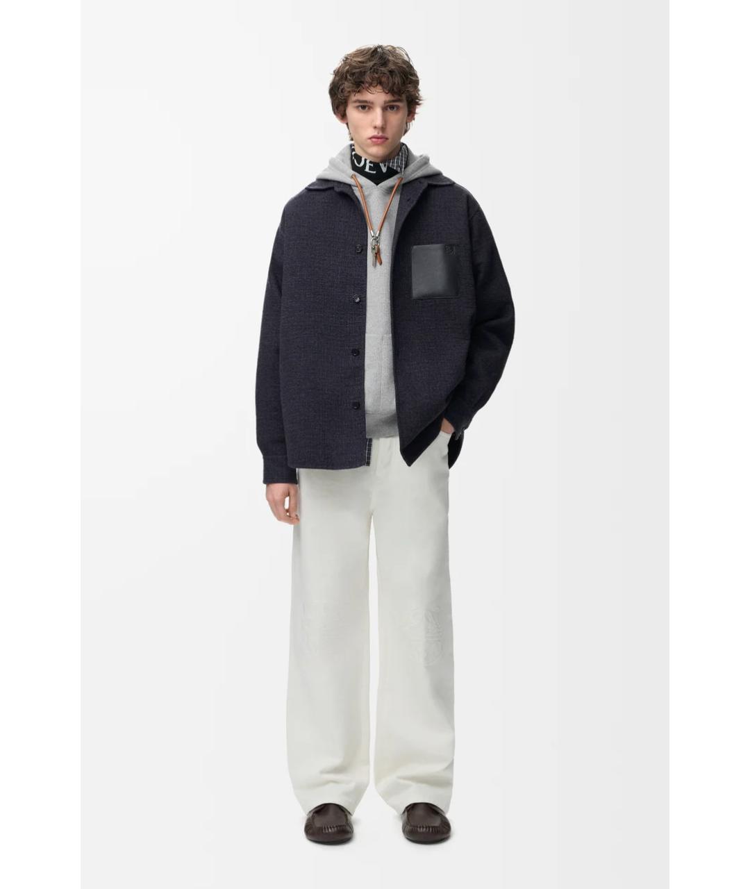LOEWE Темно-синяя шерстяная куртка, фото 2