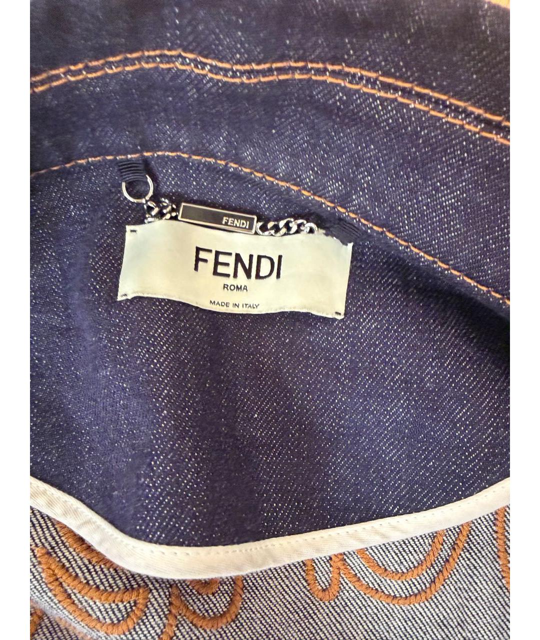FENDI Темно-синяя деним куртка, фото 4