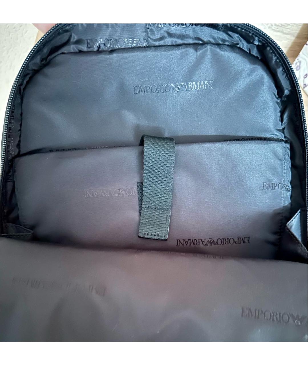 EMPORIO ARMANI Черный тканевый рюкзак, фото 6
