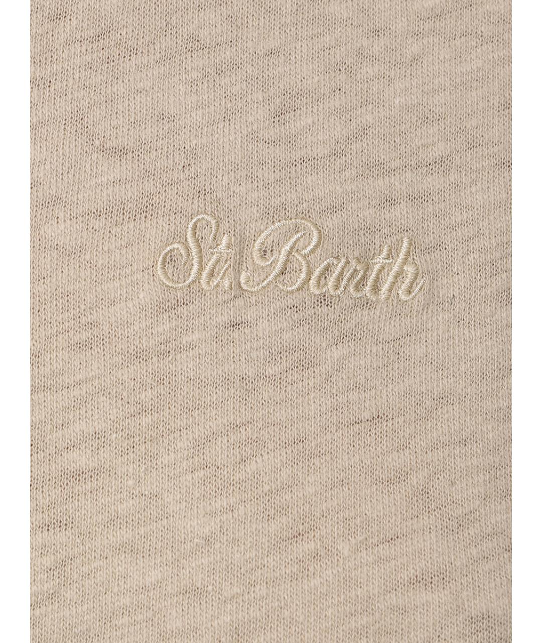 MC2 SAINT BARTH Бежевая хлопковая футболка, фото 6