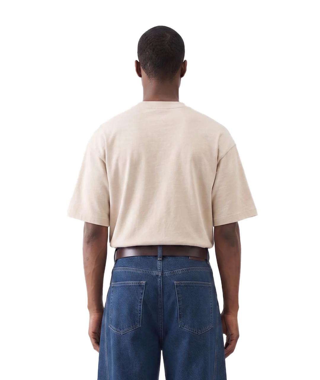 JACQUEMUS Бежевая хлопковая футболка, фото 3