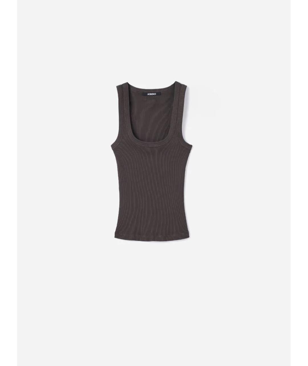 JACQUEMUS Коричневая майка, фото 2