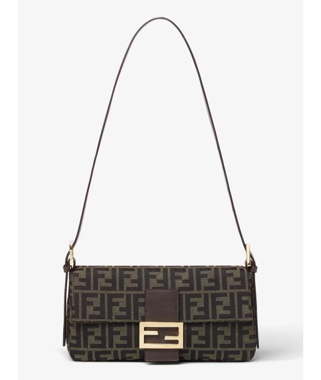 FENDI Коричневая тканевая сумка через плечо, фото 2