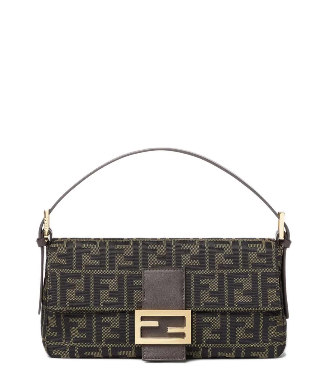 FENDI Коричневая тканевая сумка через плечо, фото 1