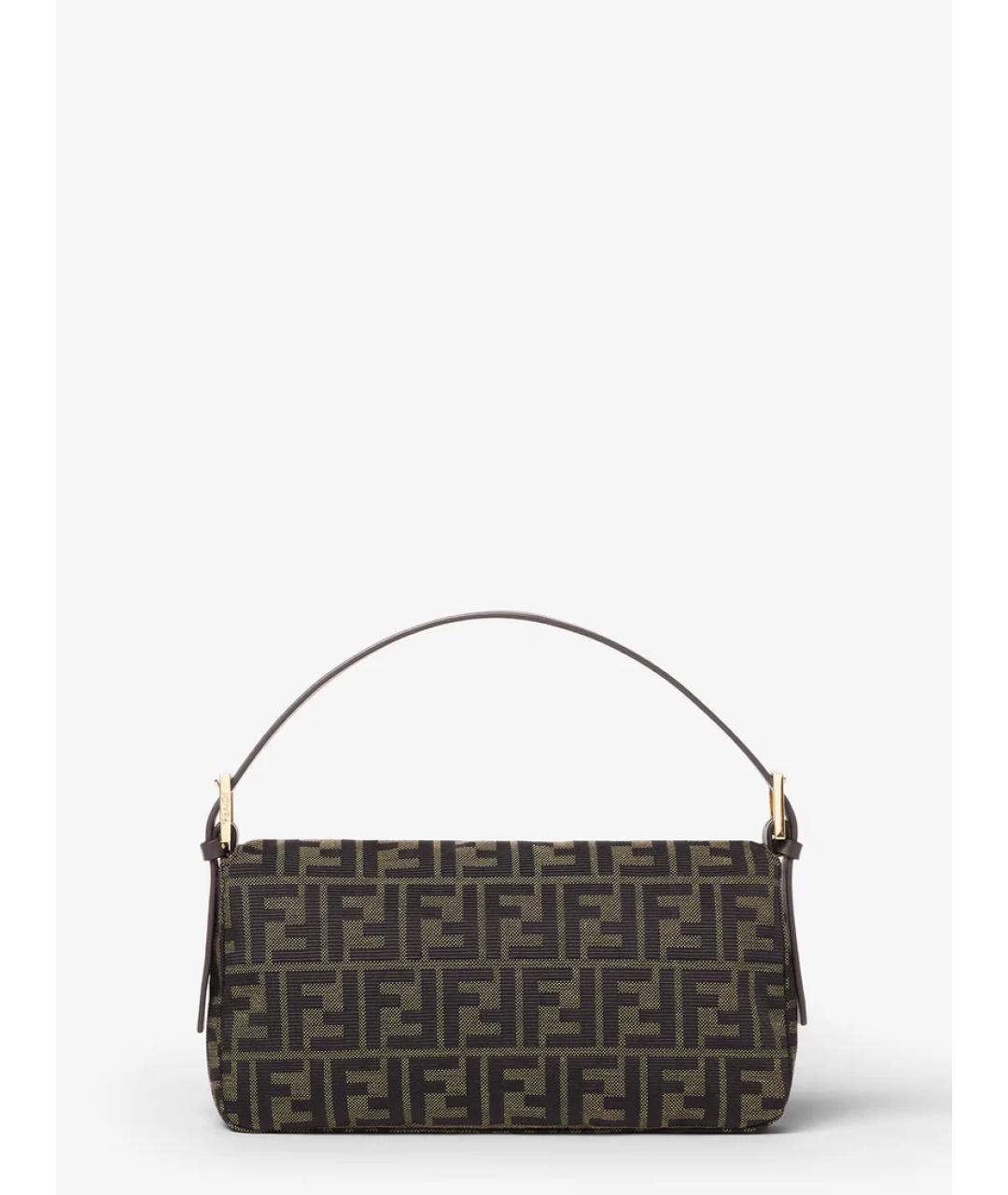 FENDI Коричневая тканевая сумка через плечо, фото 3