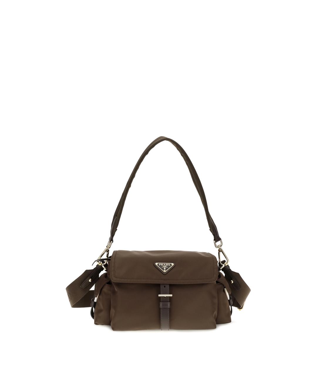 PRADA Коричневая тканевая сумка через плечо, фото 1