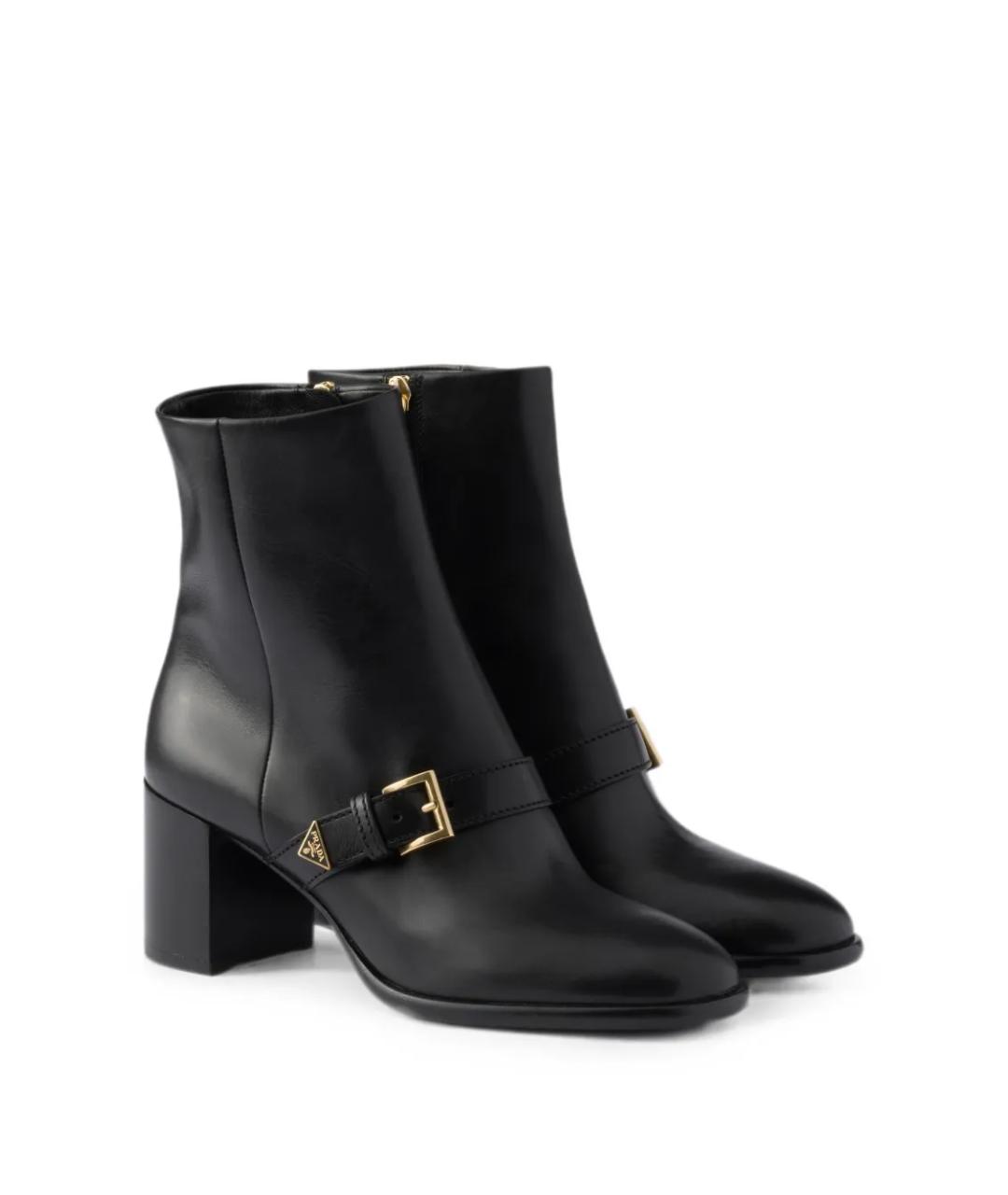 PRADA Черные кожаные ботильоны, фото 2