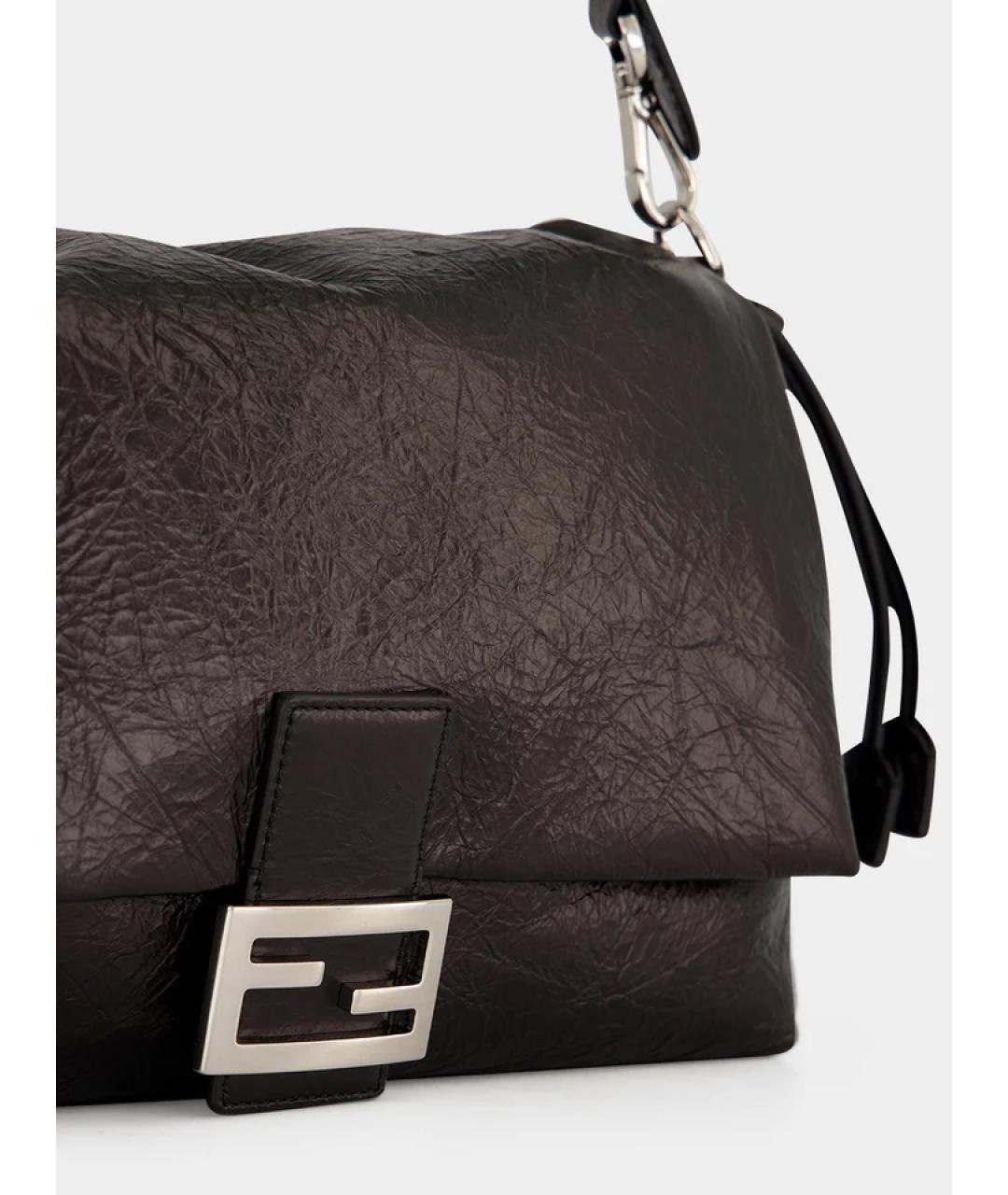FENDI Черная кожаная сумка через плечо, фото 7