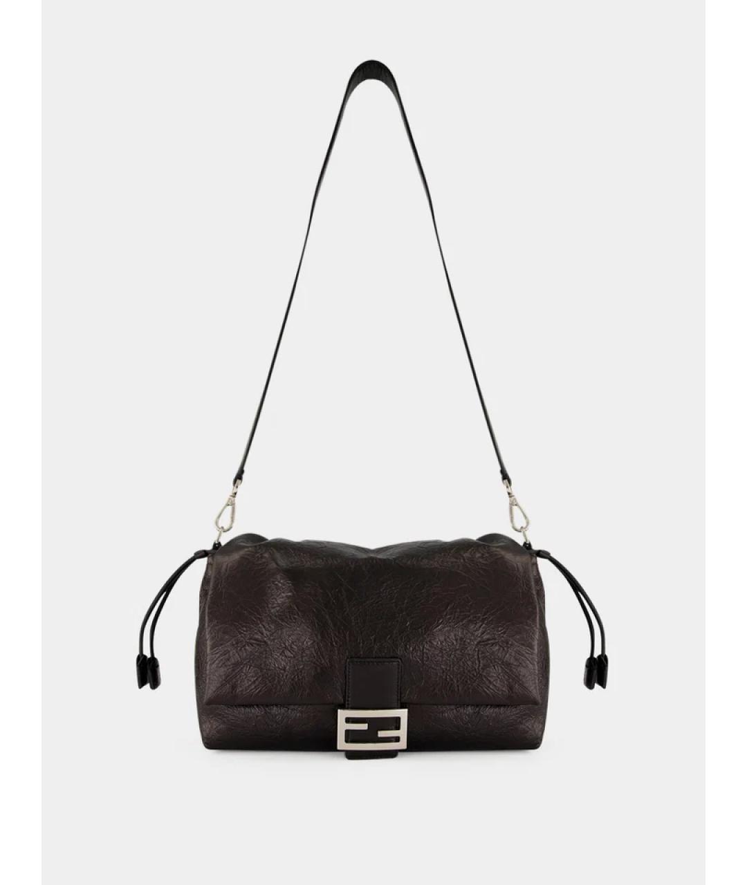 FENDI Черная кожаная сумка через плечо, фото 2