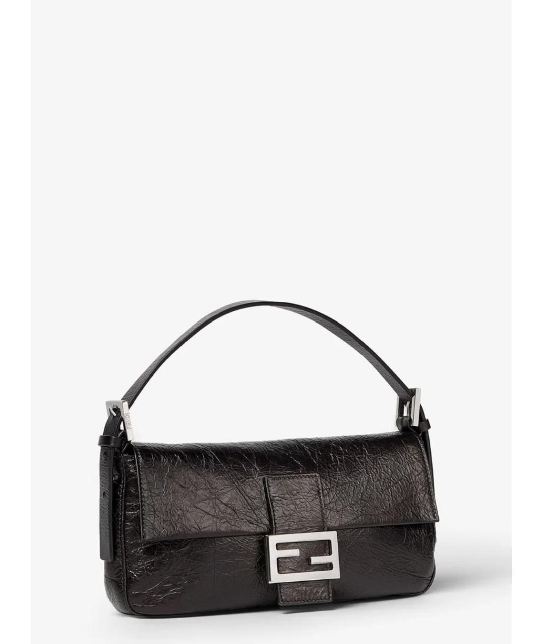 FENDI Черная кожаная сумка через плечо, фото 3