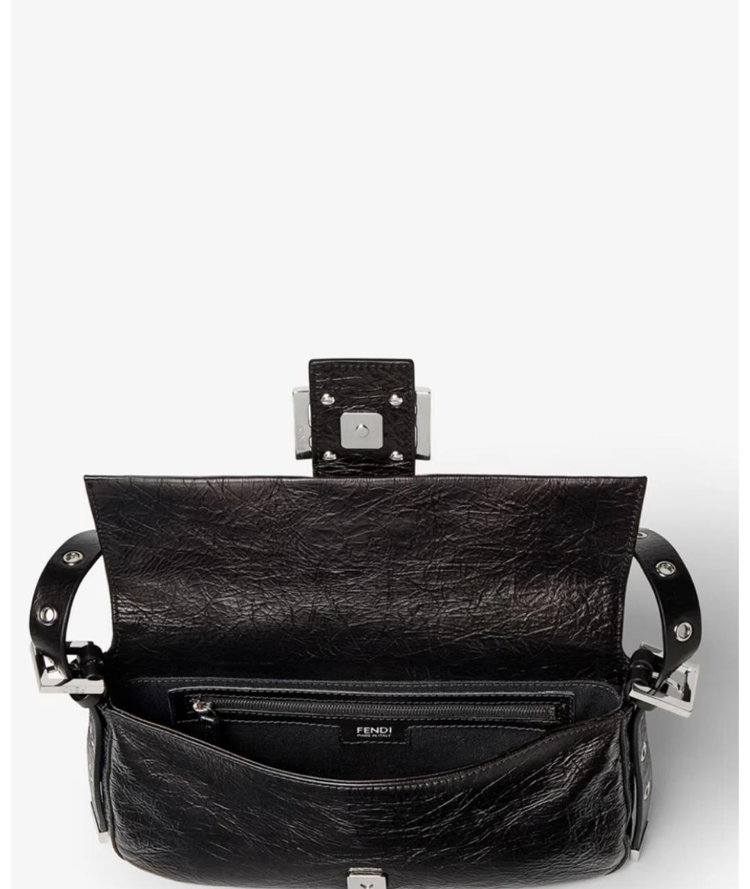 FENDI Черная кожаная сумка через плечо, фото 4