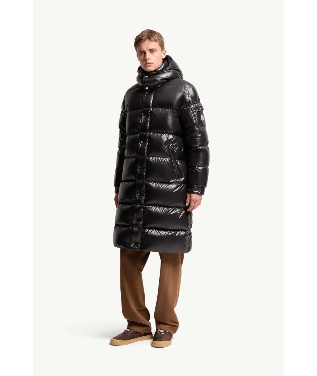 MONCLER Черный пуховик, фото 2