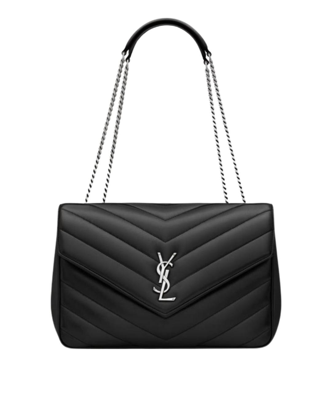 SAINT LAURENT Черная кожаная сумка через плечо, фото 1