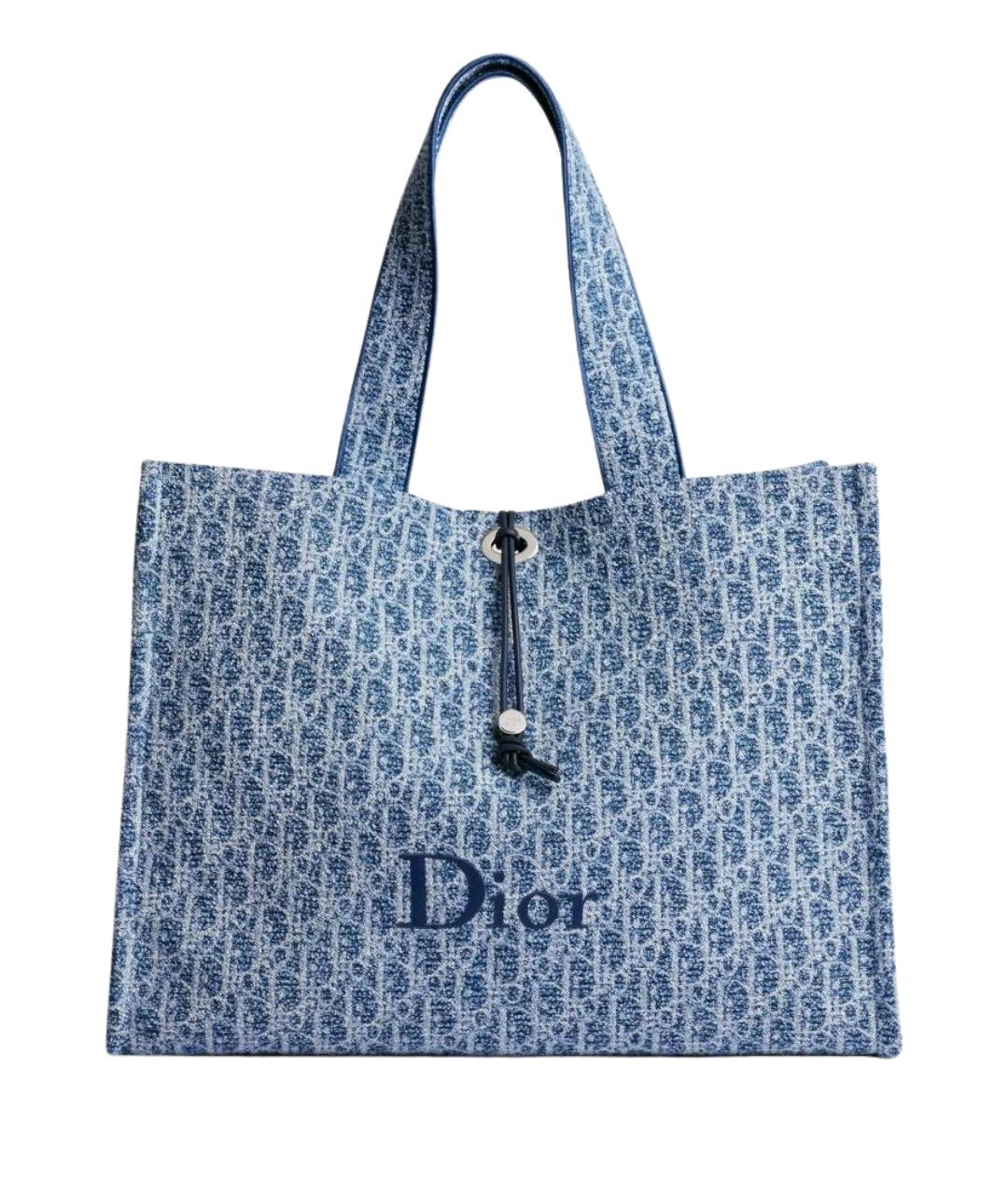CHRISTIAN DIOR Синяя тканевая сумка через плечо, фото 1