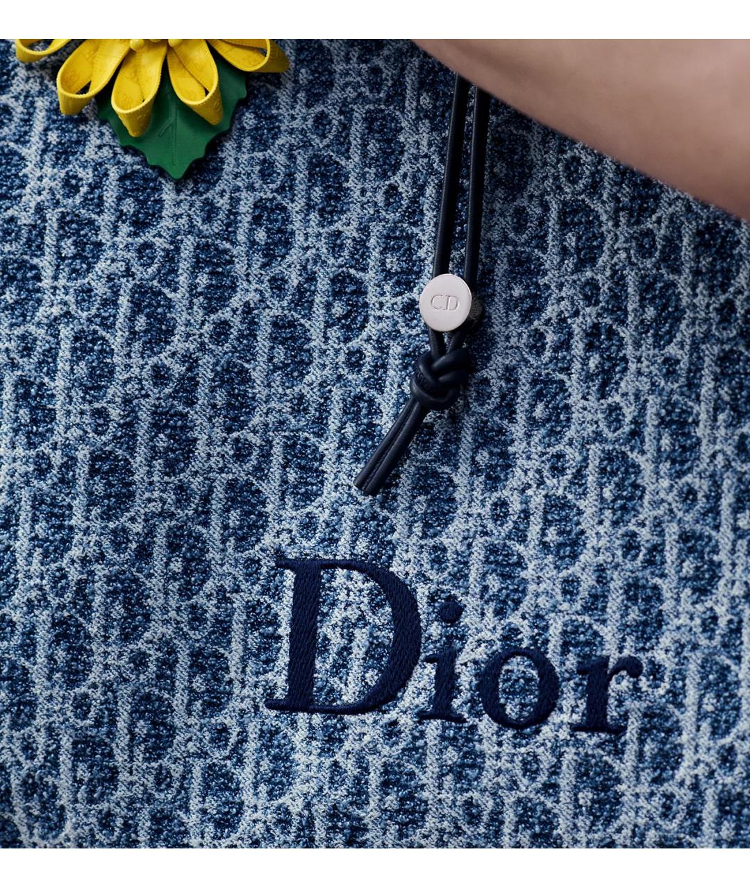 CHRISTIAN DIOR Синяя тканевая сумка через плечо, фото 3