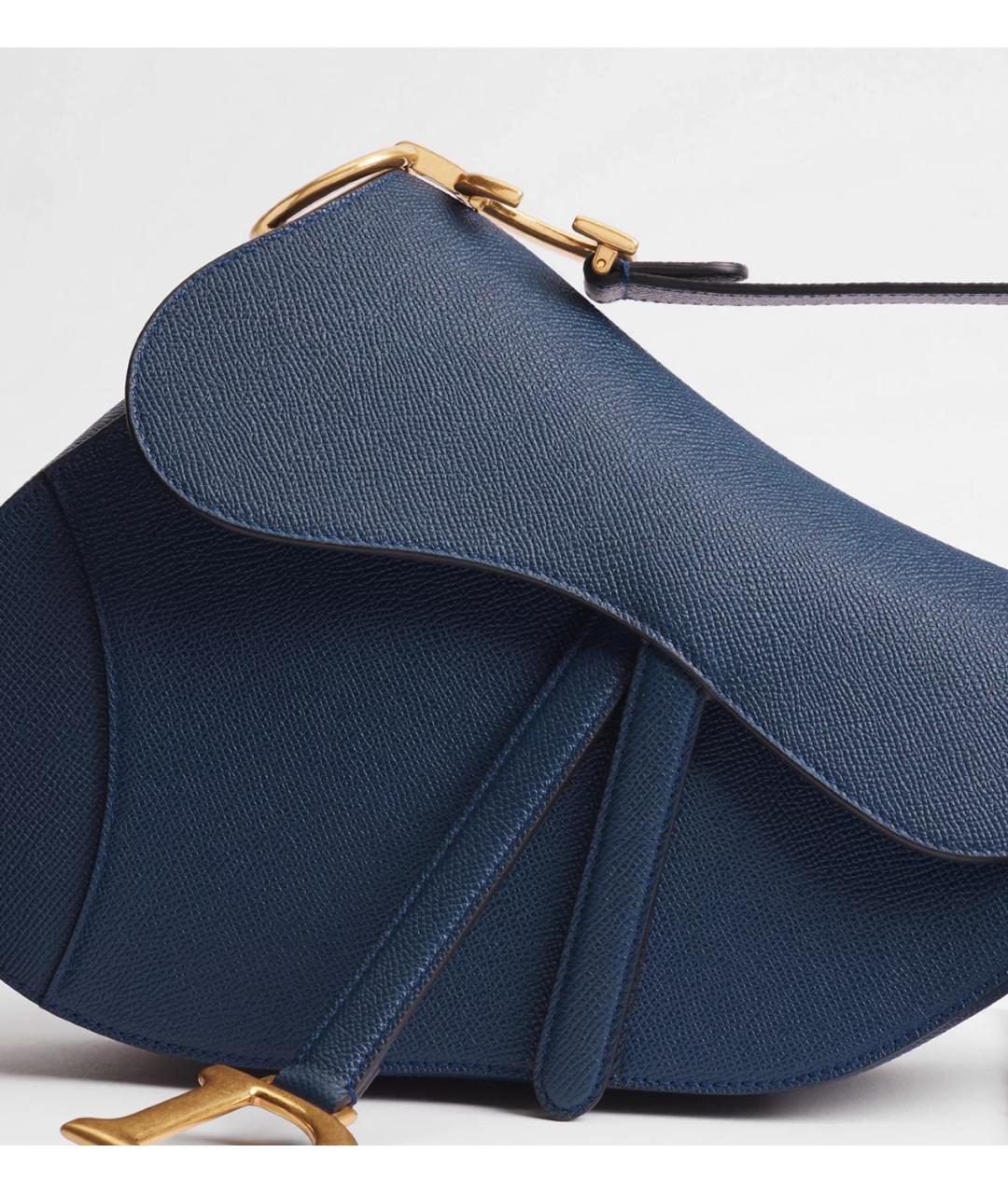 CHRISTIAN DIOR Синяя кожаная сумка через плечо, фото 4