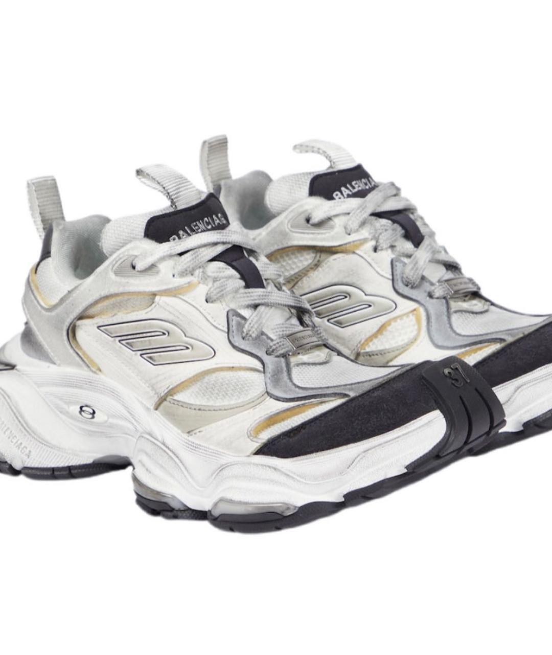 BALENCIAGA Белые текстильные низкие кроссовки / кеды, фото 2