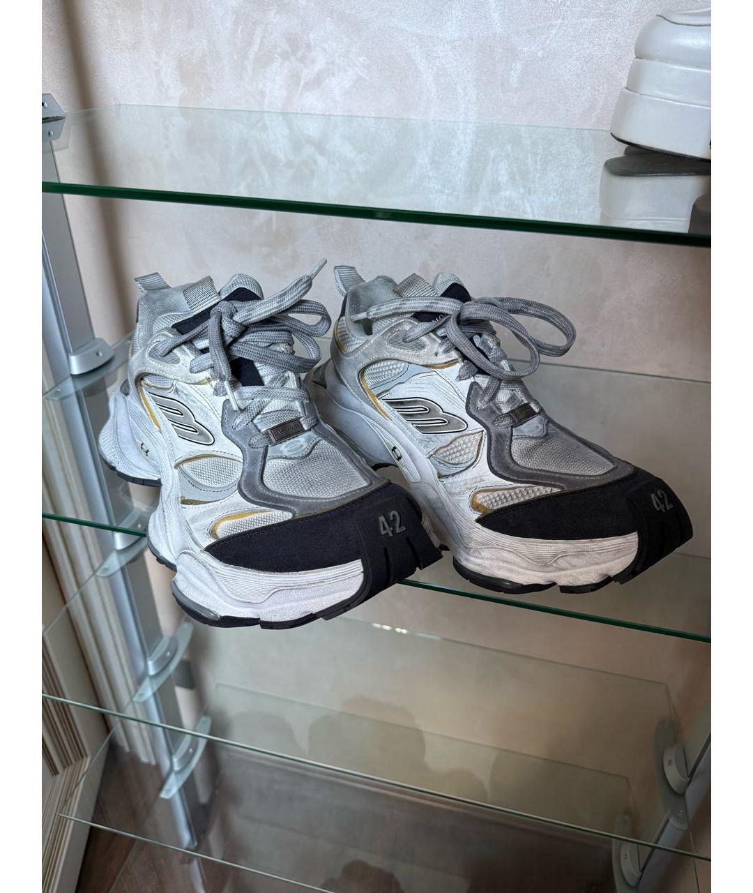 BALENCIAGA Белые текстильные низкие кроссовки / кеды, фото 3