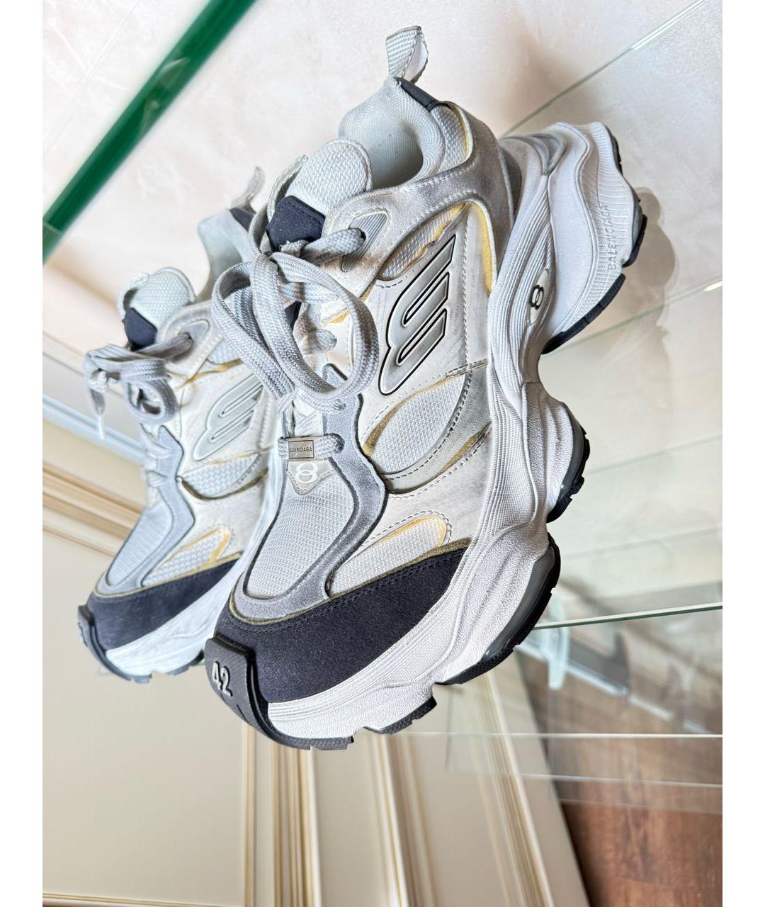 BALENCIAGA Белые текстильные низкие кроссовки / кеды, фото 5