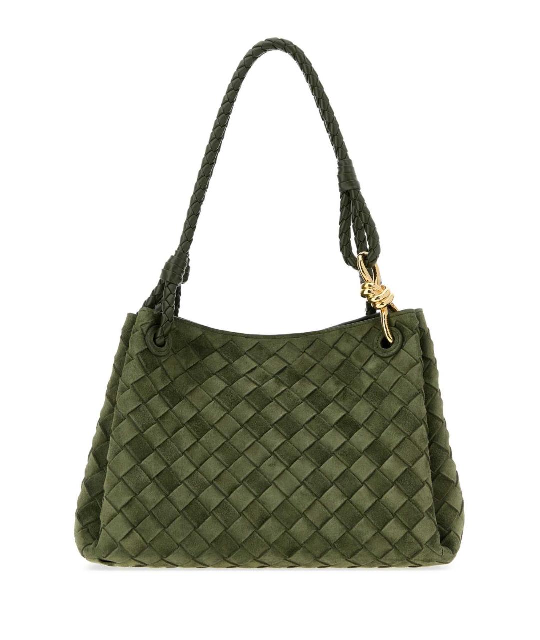 BOTTEGA VENETA Зеленая замшевая сумка тоут, фото 1