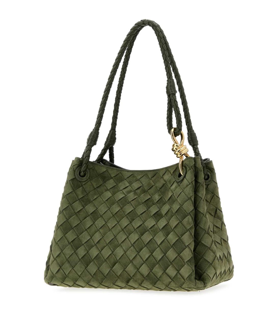 BOTTEGA VENETA Зеленая замшевая сумка тоут, фото 2