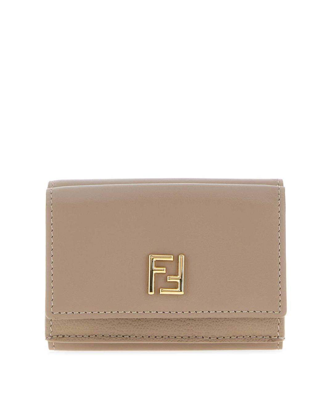 FENDI Бежевый кожаный кошелек, фото 1