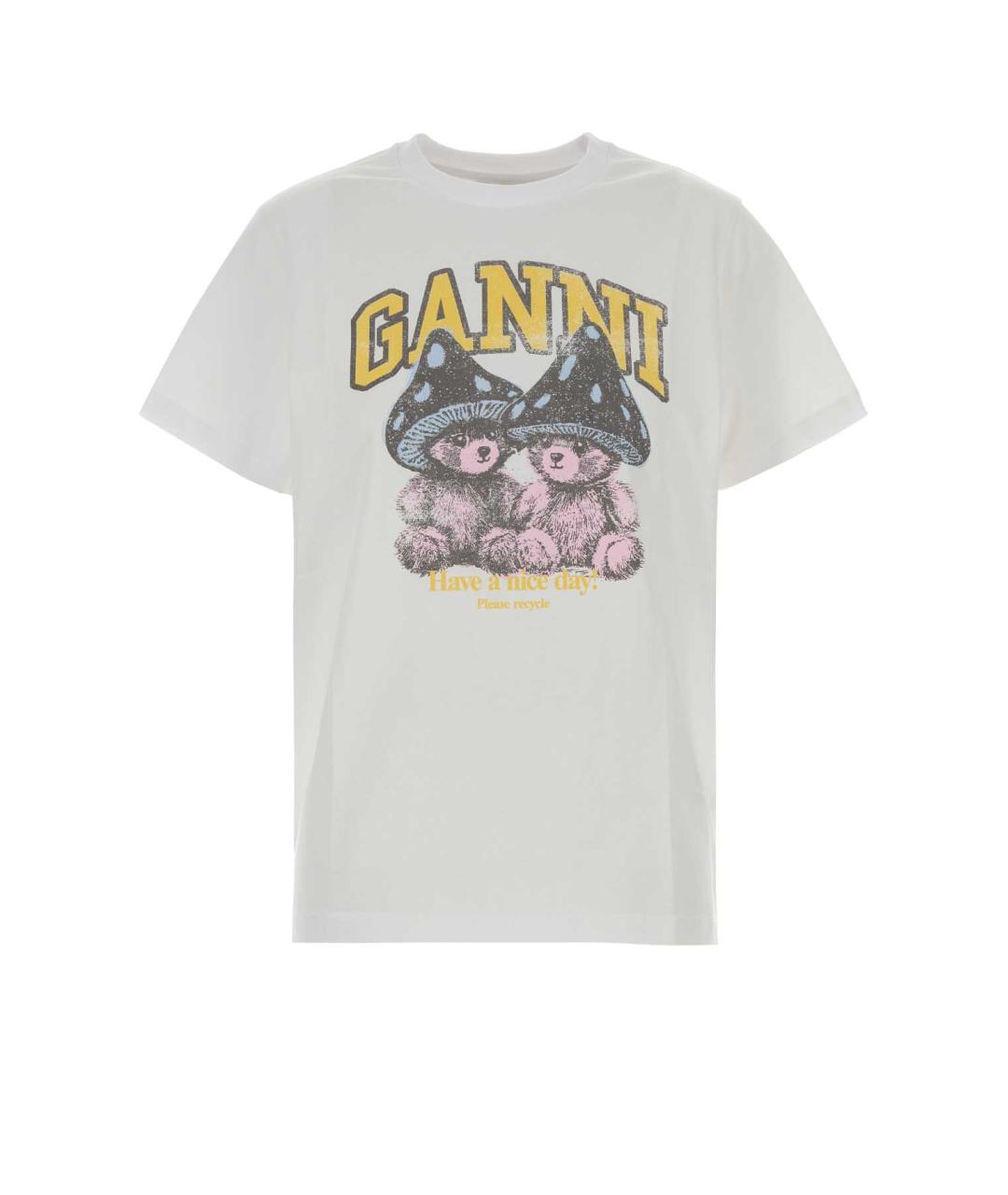 GANNI Хлопковая футболка, фото 1