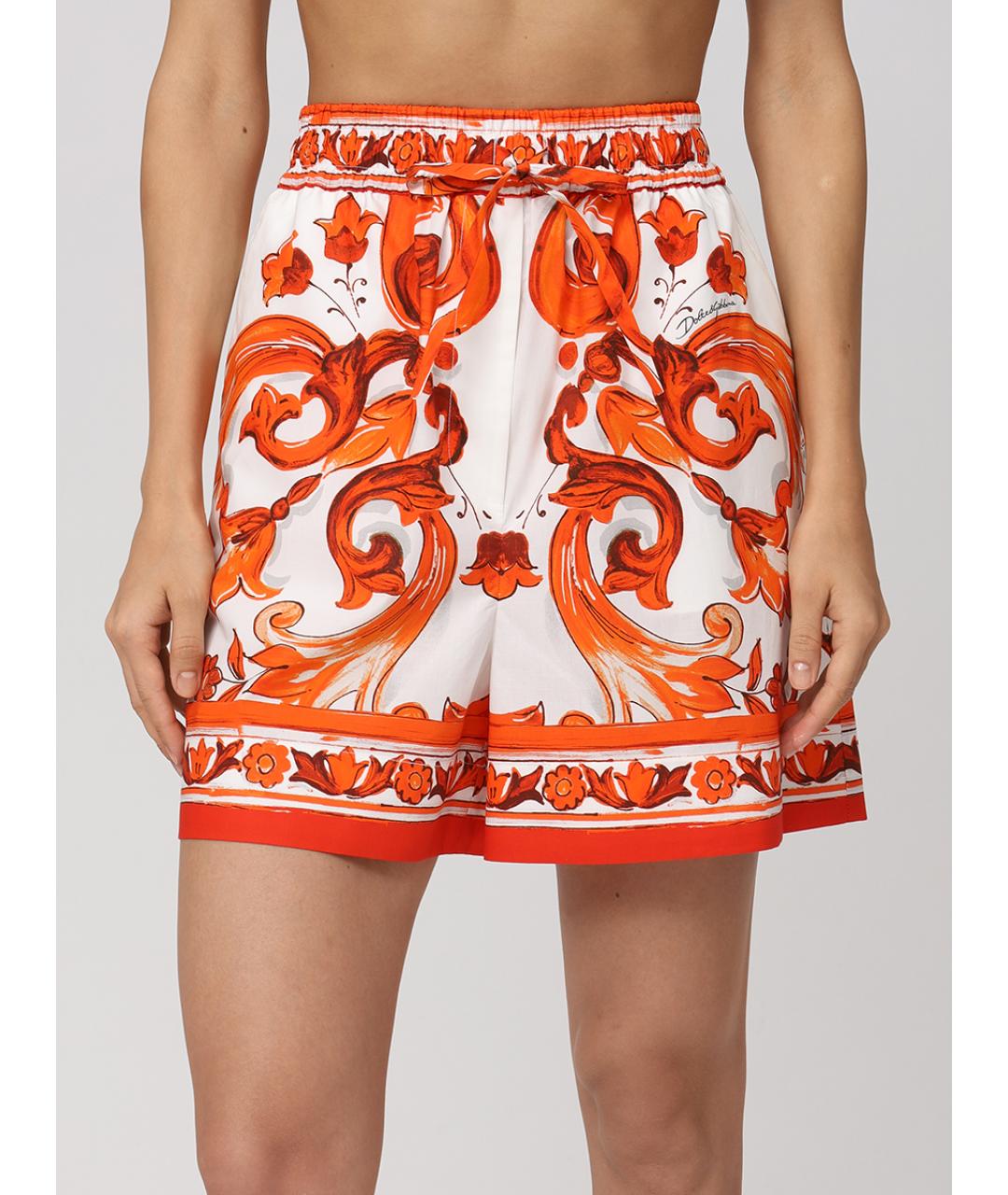 DOLCE&GABBANA Оранжевые хлопковые шорты, фото 4