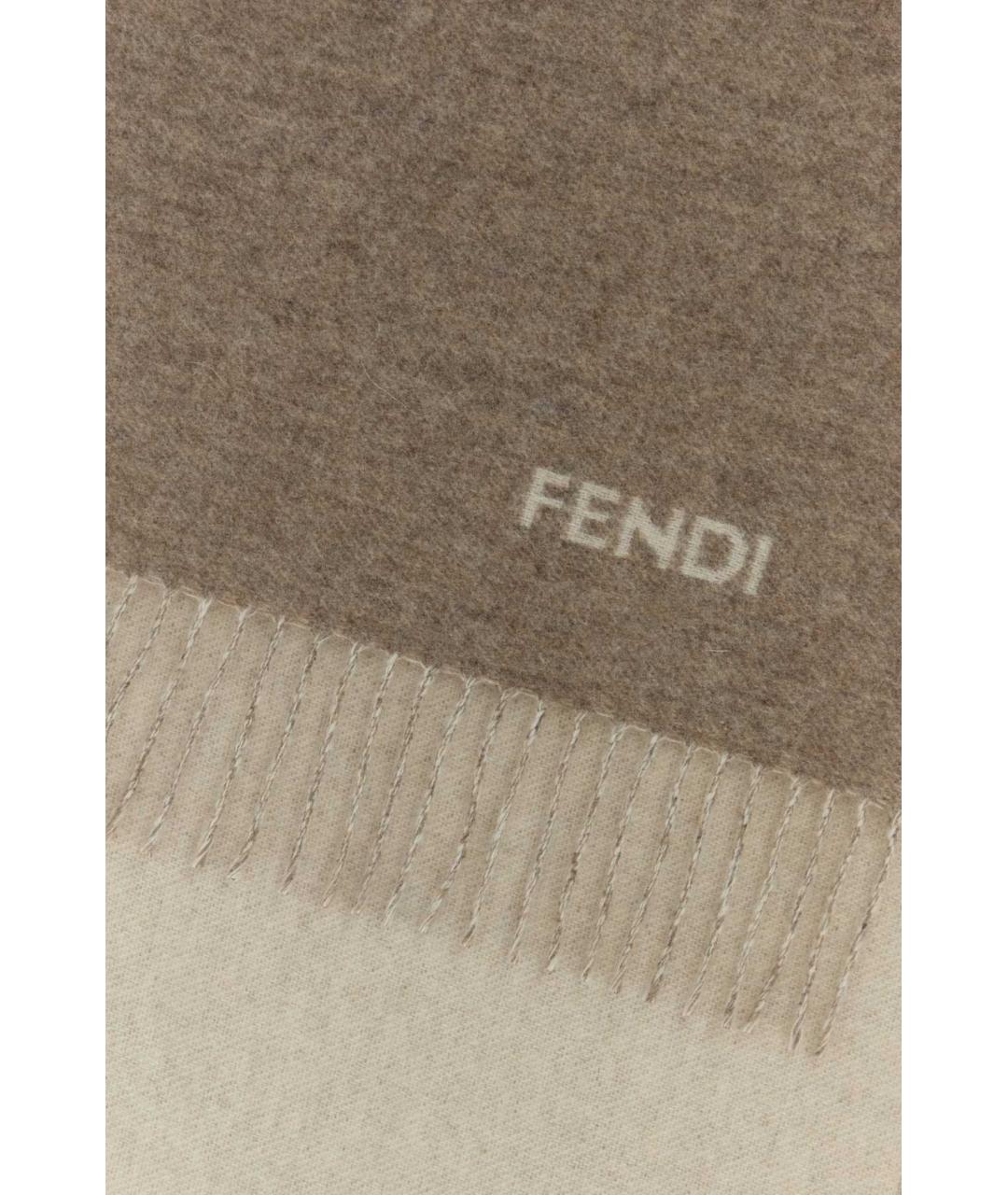 FENDI Бежевый кашемировый шарф, фото 2