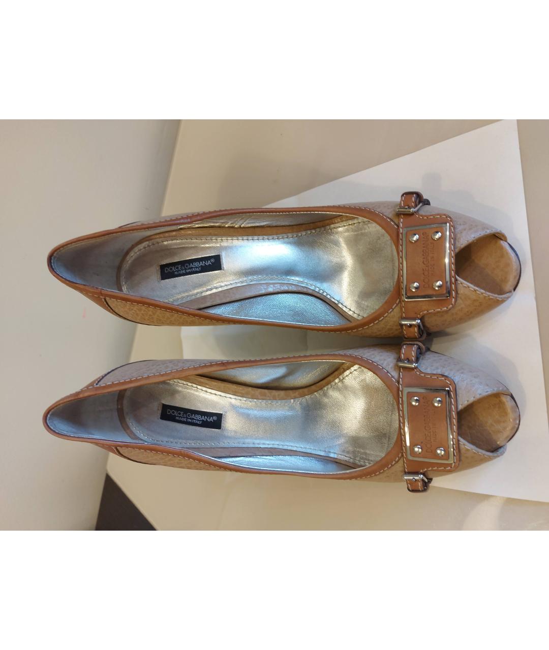 DOLCE&GABBANA Бежевые туфли из искусственной кожи, фото 2