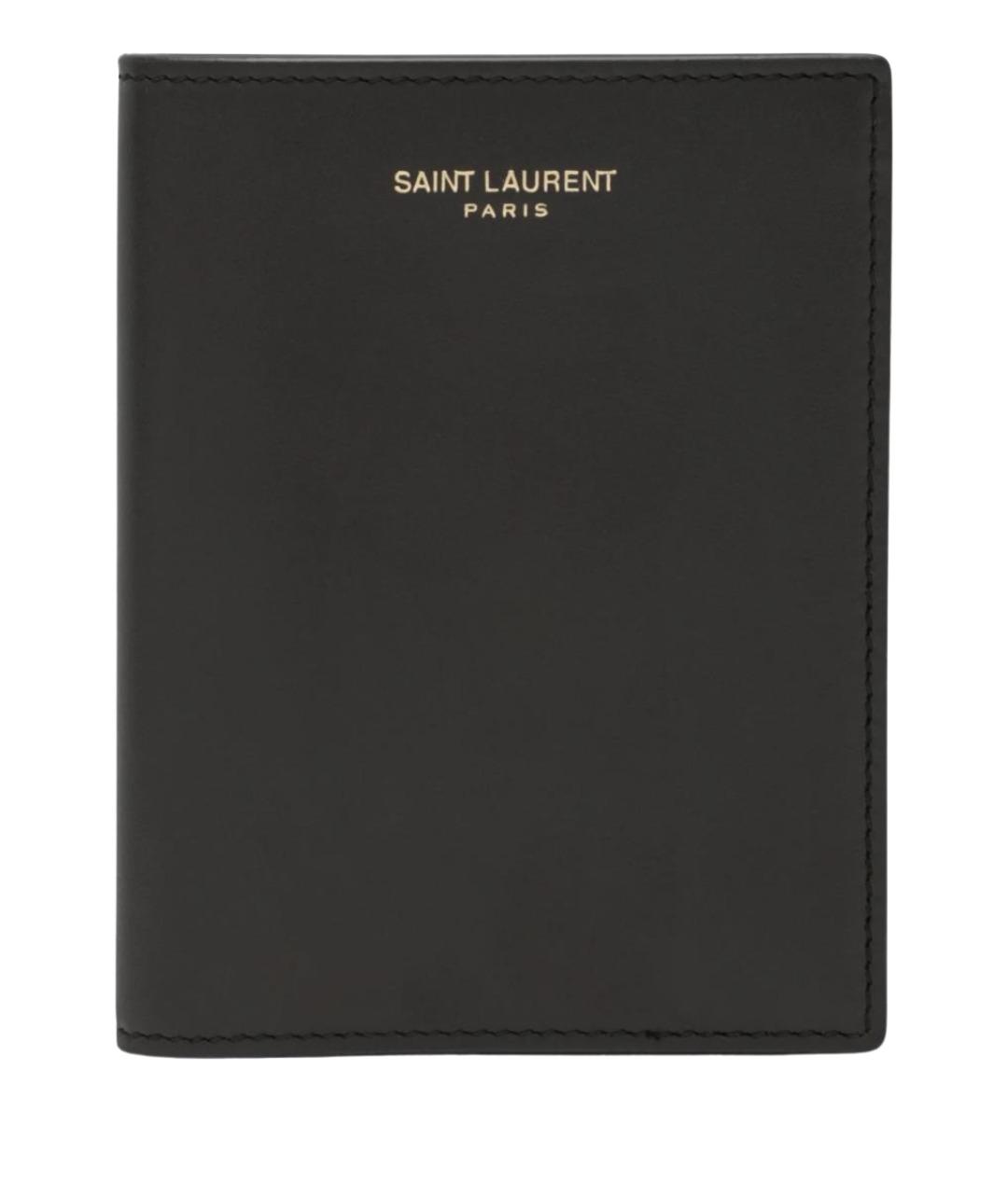 SAINT LAURENT Черный кожаный кардхолдер, фото 1