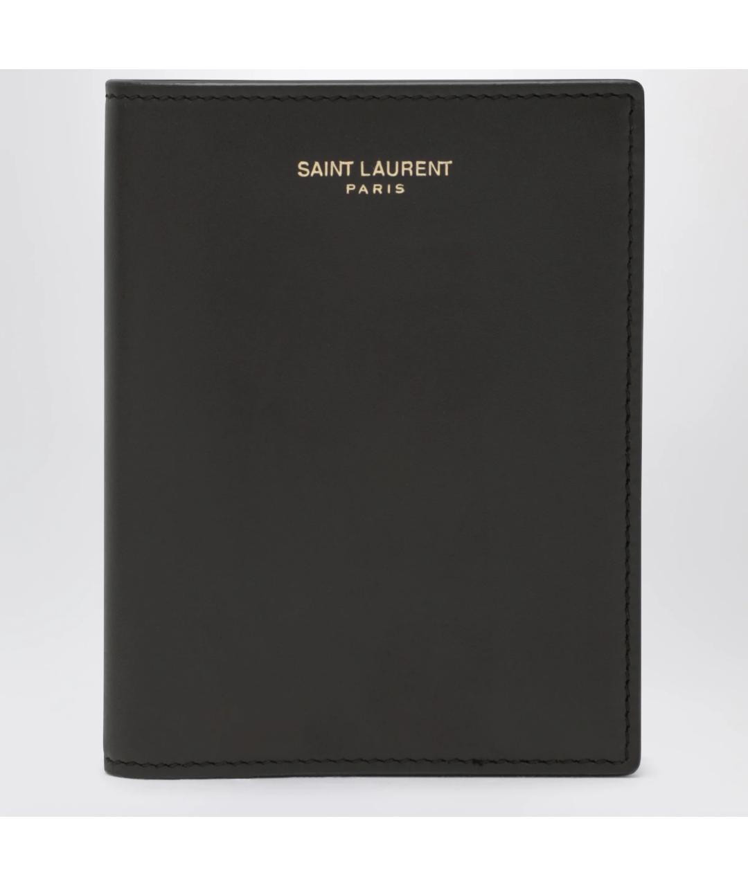 SAINT LAURENT Черный кожаный кардхолдер, фото 3