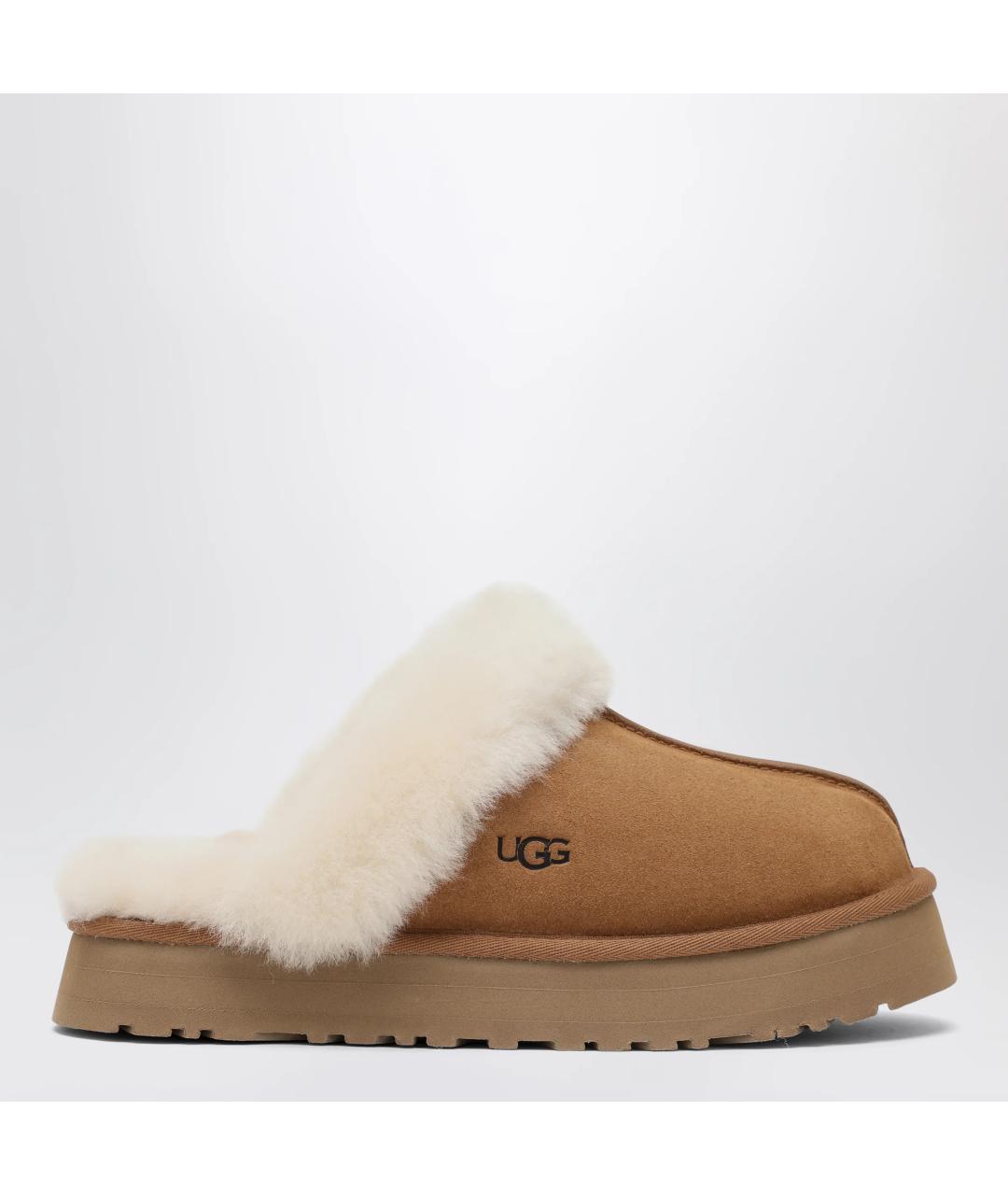 UGG Бежевые замшевые сабо, фото 3
