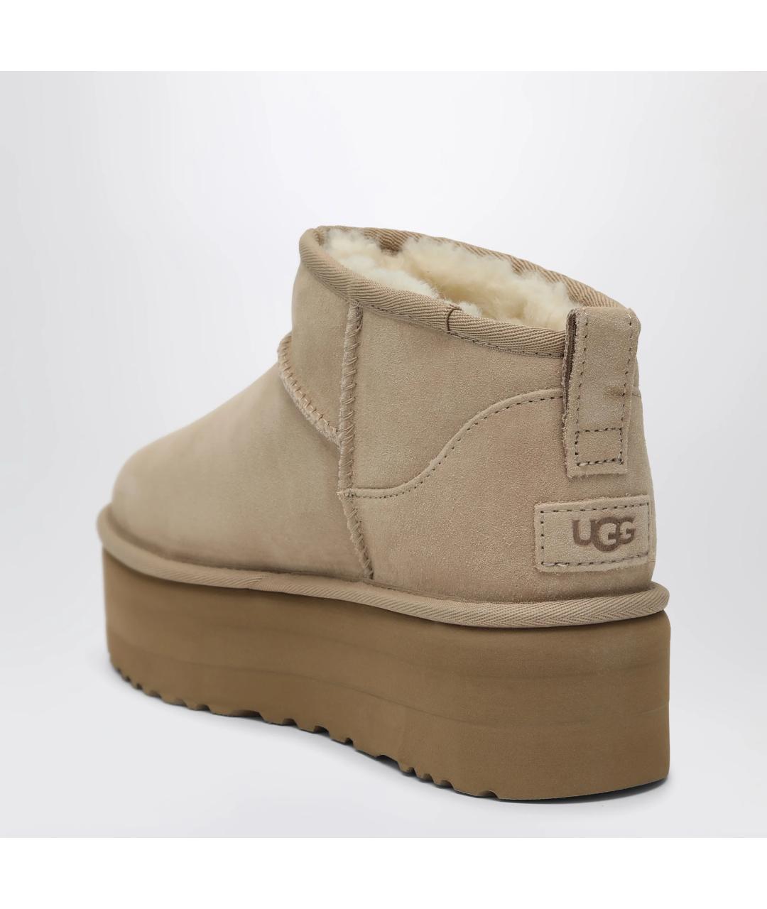 UGG Бежевые замшевые полусапоги, фото 2