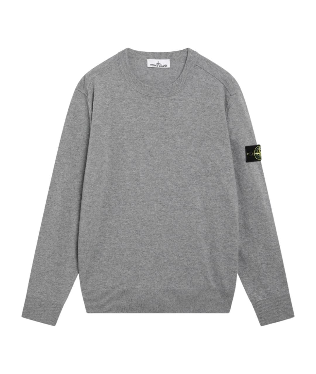 STONE ISLAND Серый шерстяной джемпер / свитер, фото 1