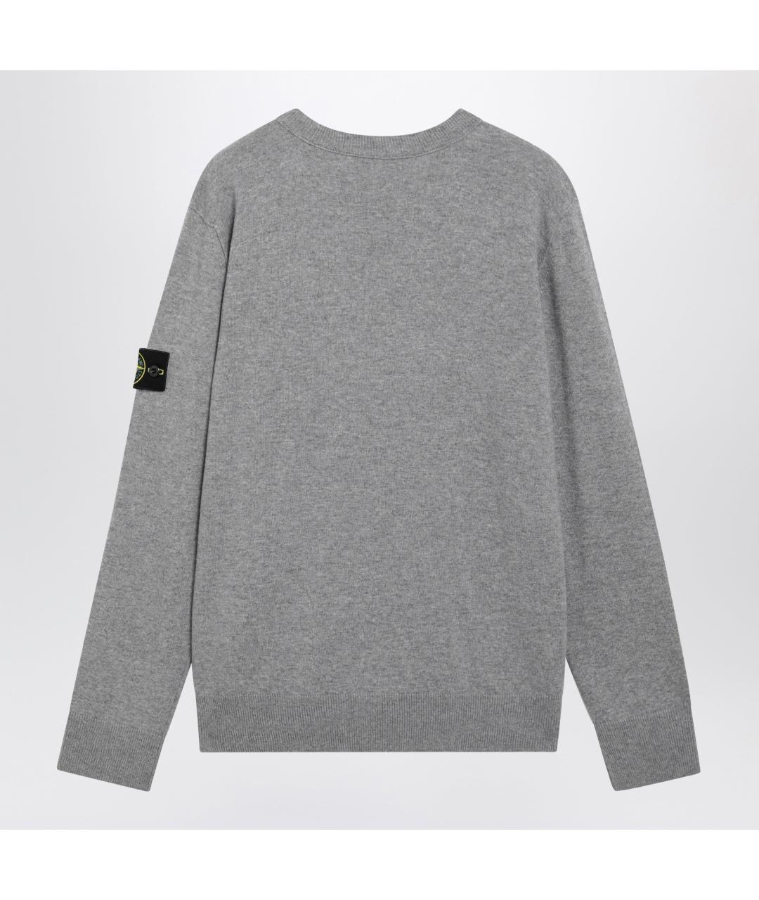 STONE ISLAND Серый шерстяной джемпер / свитер, фото 2