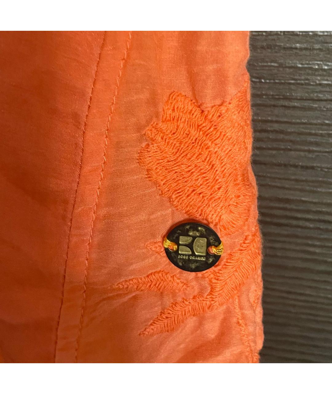 HUGO BOSS Оранжевая шелковая майка, фото 4