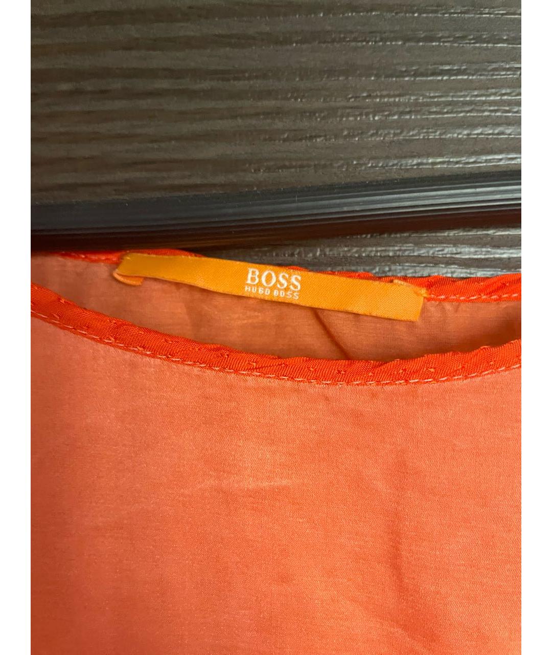 HUGO BOSS Оранжевая шелковая майка, фото 3