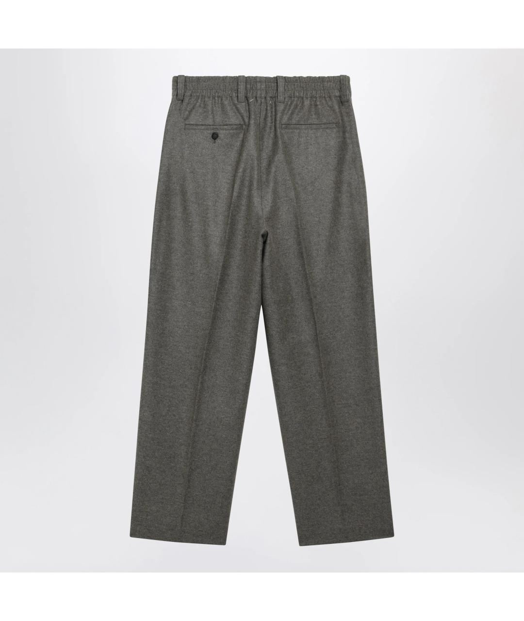 GOLDEN GOOSE Серые шерстяные повседневные брюки, фото 2