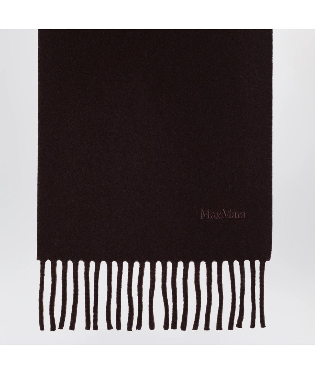 MAX MARA Коричневый шерстяной шарф, фото 2