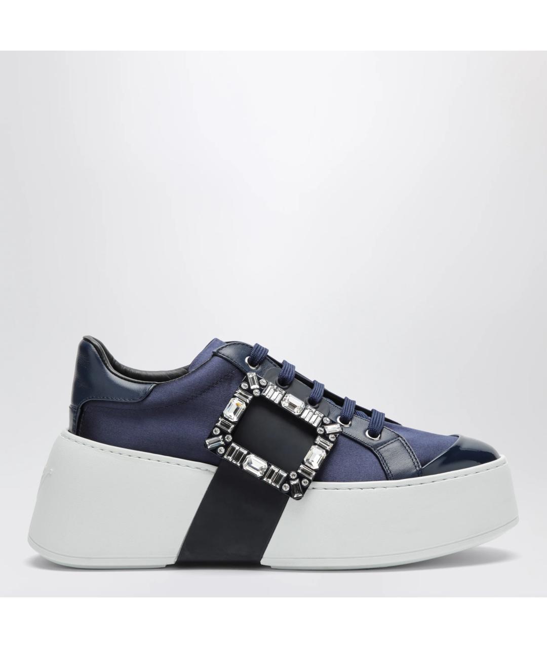 ROGER VIVIER Синие текстильные кроссовки, фото 3