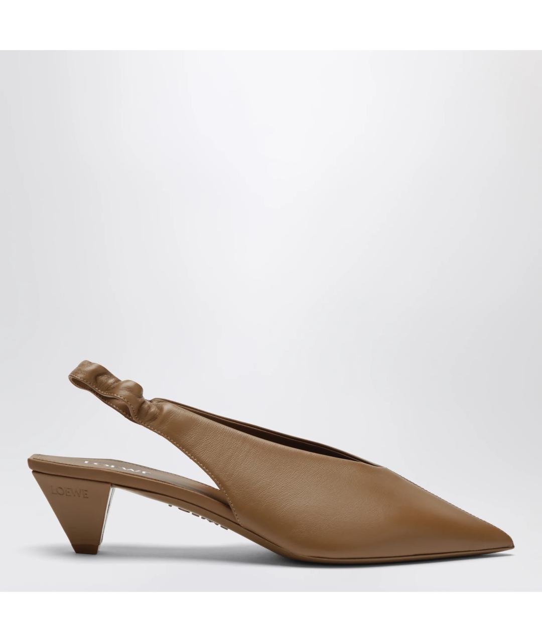 LOEWE Коричневые кожаные туфли, фото 3