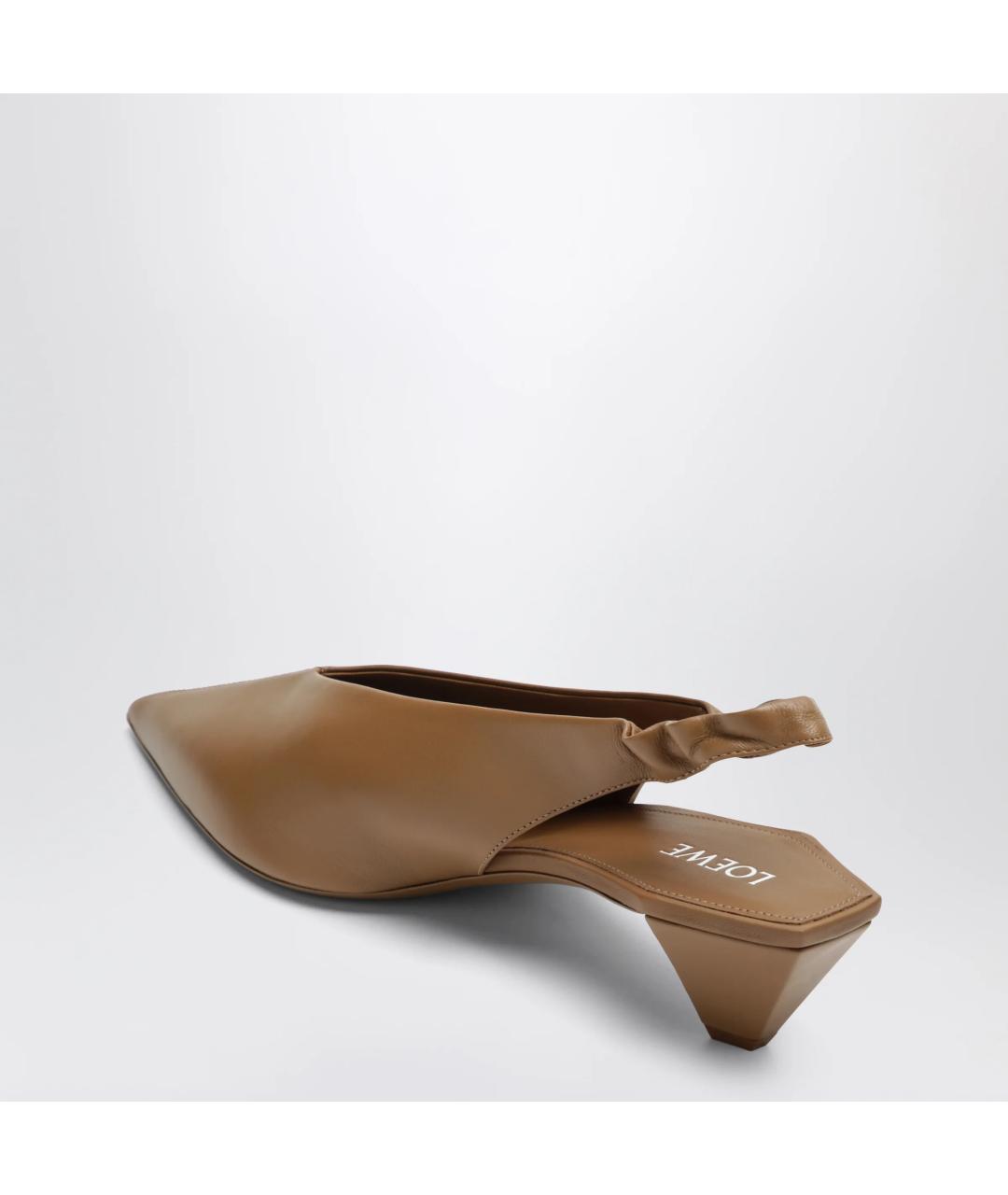 LOEWE Коричневые кожаные туфли, фото 2