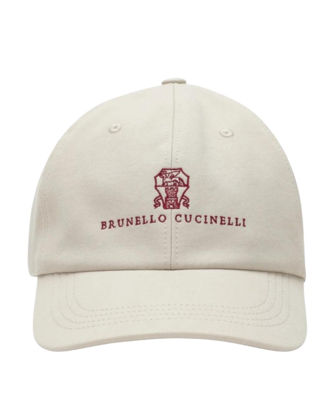 BRUNELLO CUCINELLI Бежевая хлопковая шапка, фото 1