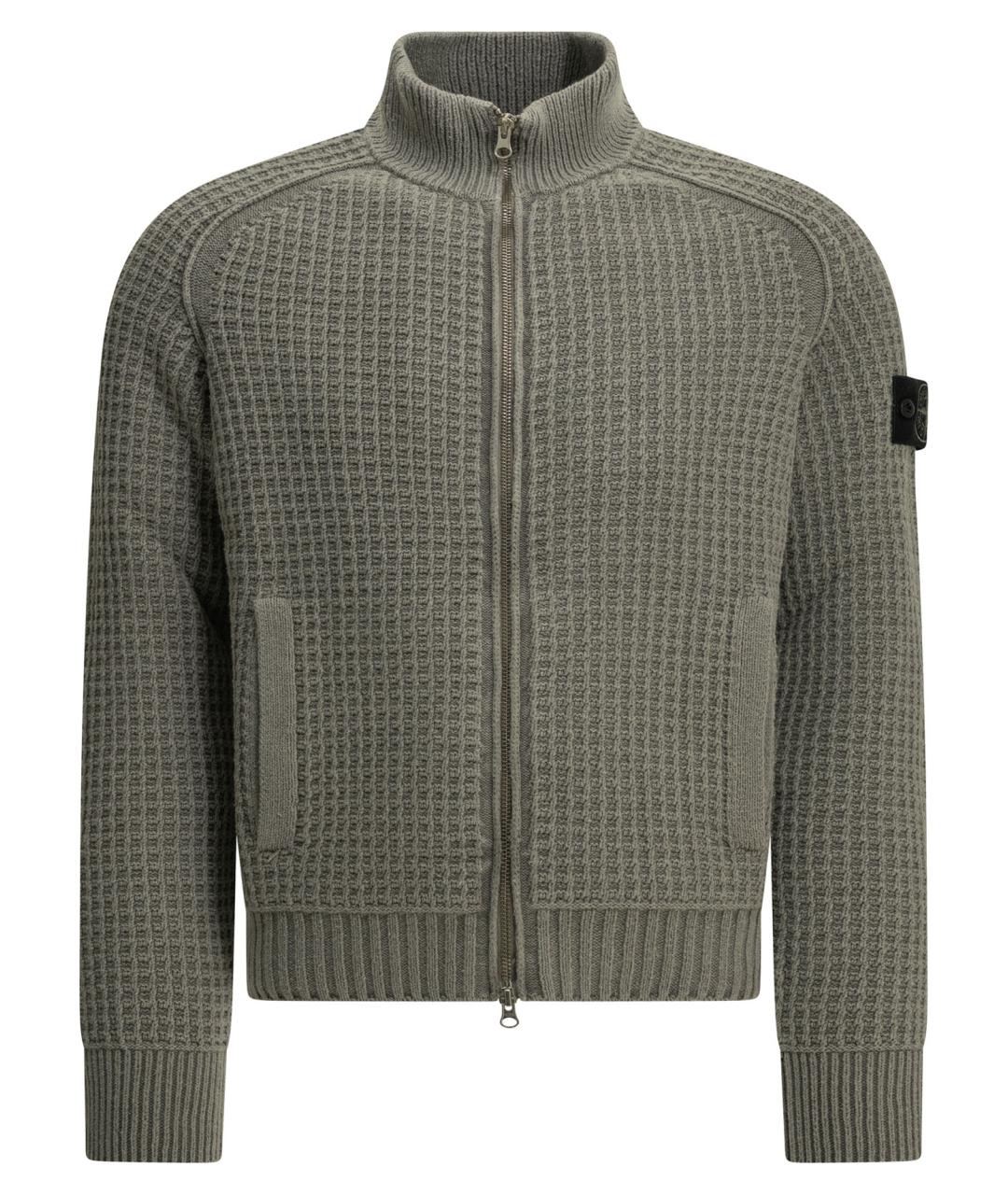 STONE ISLAND Зеленый хлопковый джемпер / свитер, фото 1