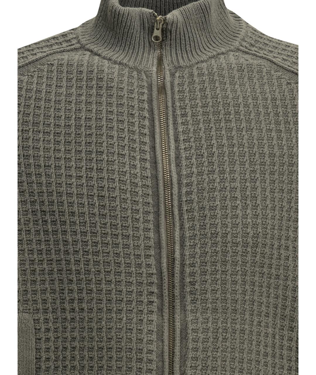 STONE ISLAND Зеленый хлопковый джемпер / свитер, фото 3