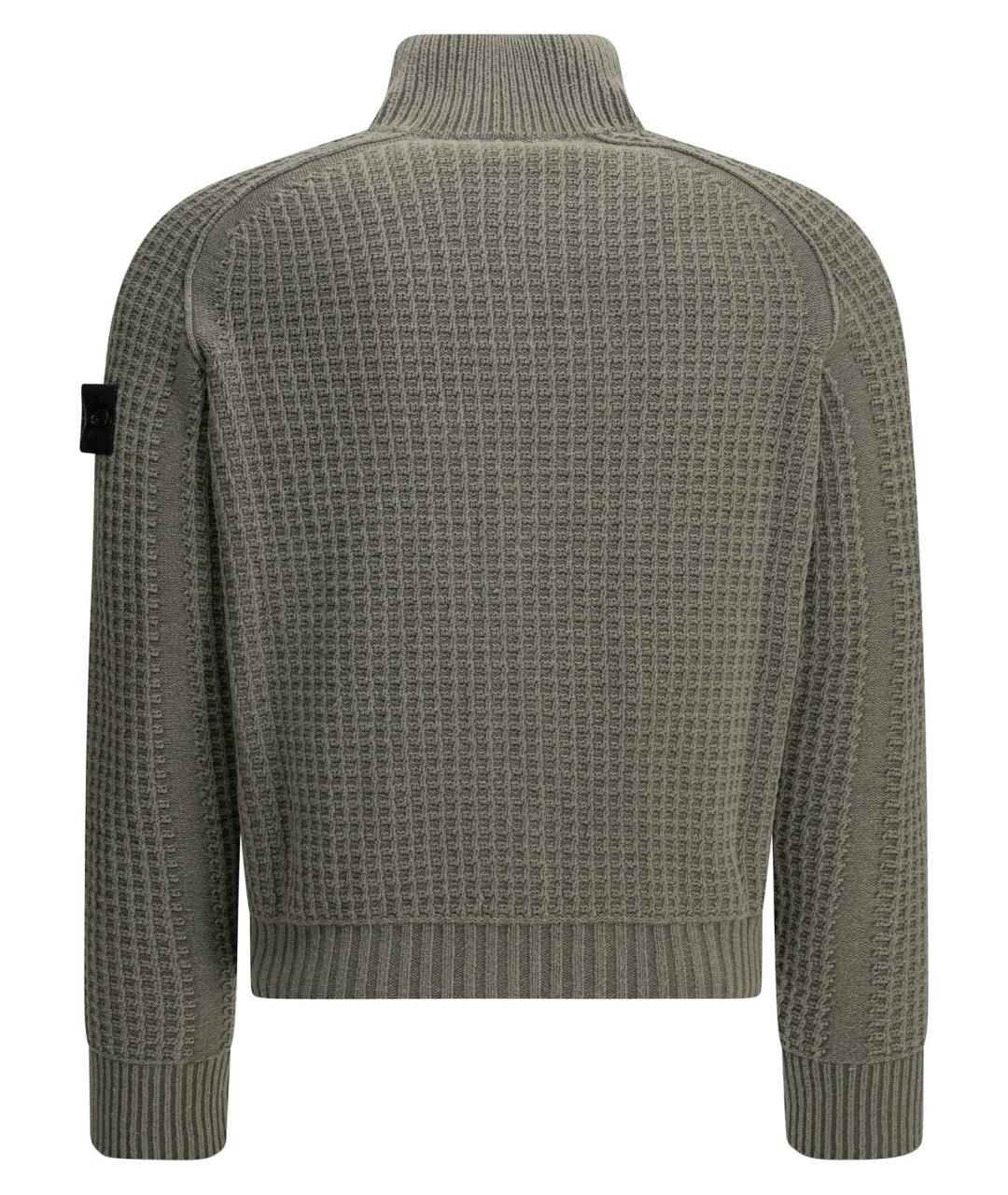 STONE ISLAND Зеленый хлопковый джемпер / свитер, фото 2